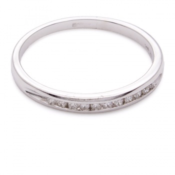 9ct White Gold Diamond Half Eternity Ring Size L